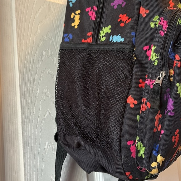 Walt Disney World Parks Mickey Mouse MultiColor Silhouettes Logo Backpack LARGE - Picture 6 of 12